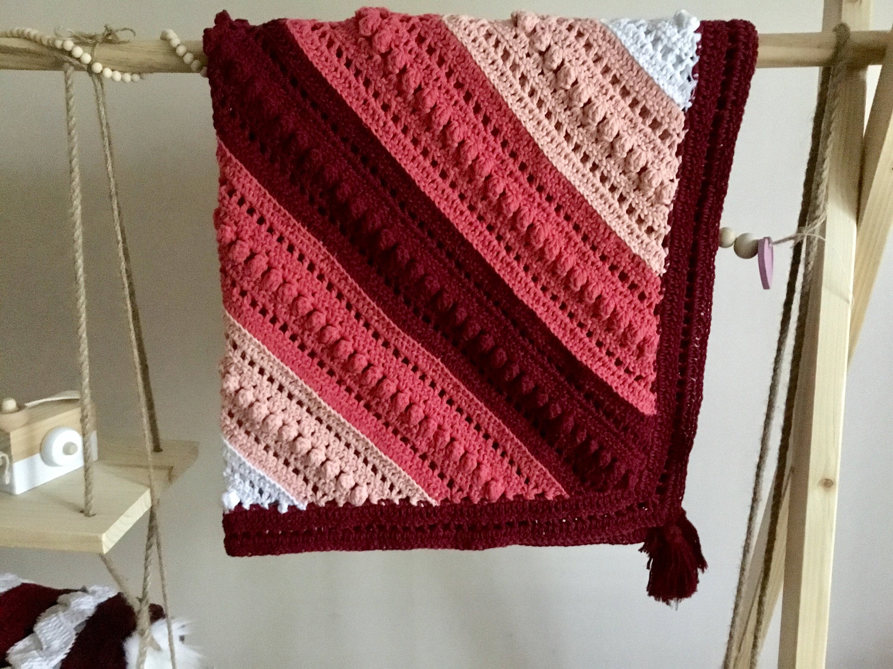 Crochet PATTERN Diamond Popcorn Baby Blanket Pattern N 349 Etsy