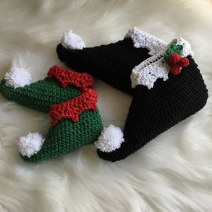 Crochet PATTERN Elf Bootie & Hat Set N 336 Size 0 6 months / 6 12 months / 1 2 years / 3 4 years / 5 6 years / 7 8 years image 4