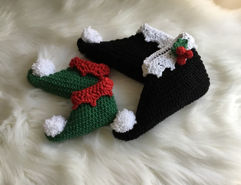 Crochet PATTERN Elf Bootie & Hat Set N 336 Size 0 6 months / 6 12 months / 1 2 years / 3 4 years / 5 6 years / 7 8 years image 4