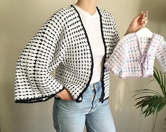 PDF Crochet PATTERN Spring Joy Cardigan N 643 Size Baby to Adult Easy Modern Boho Jacket Top