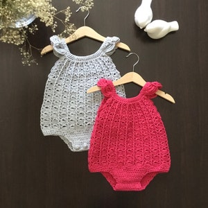 Crochet PATTERN Lola Baby Romper Pattern N 665 Size 0-3 months 3-6 months 6-12 months 1-2 years 3-4 years