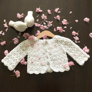 Crochet PATTERN Miras Cardigan Pattern N 645 Size 0-3 months 3-6 months 6-12 months 1-2 years 3-4 years 5-6 years 7-8 years 9-10 years image 2