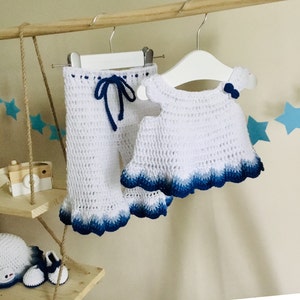 Crochet PATTERN Summer Baby Top & Pants Set N 415 Size 0-3 months 3-6 months 6-12 months 1-2 years