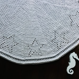 PDF Crochet PATTERN Star Round Filet Baby Blanket N 362