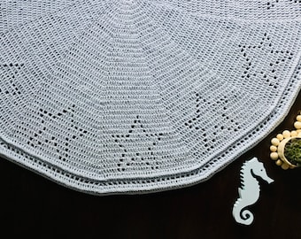 Crochet PATTERN Star Round Filet Crochet Baby Blanket Pattern N 362 Measures around 40”/102 cm in diameter