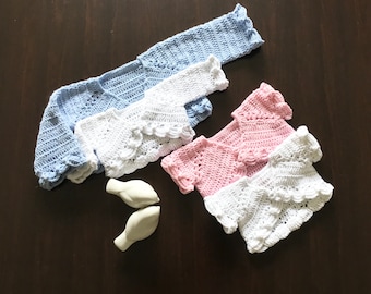 PDF Crochet PATTERN Magnolia Baby Cardigan Bolero Shrug N 426 for six sizes 0-3 months to 5-6 years
