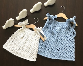 PDF Crochet PATTERN Ariel Baby Girl Summer Dress N 658 Size 0-3 months to 9-10 years