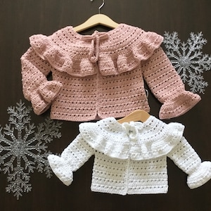 Crochet PATTERN Mia Baby Girl Cardigan Pattern N 477 Size 0-3 months 3-6 months 6-12 months 1-2 years 3-4 years 5-6 years