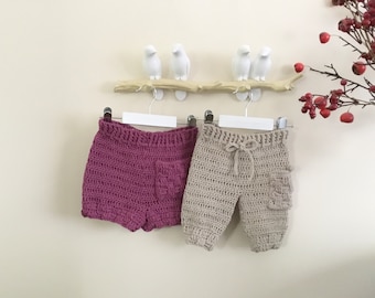 Crochet PATTERN Harmony Basketweave Baby Toddler Pants Trousers Leggings Joggers Shorts for Boys and Girls Pattern N 631 Size 0-3 m to 3-4 y