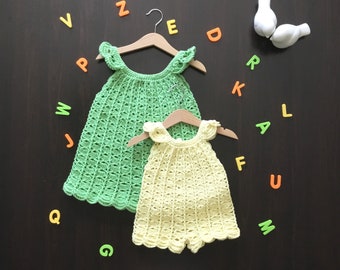 Crochet PATTERN Lola Adorable Playsuit Jumpsuit Pattern N 667 Size 0-3 months 3-6 months 6-12 months 1-2 years 3-4 years