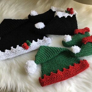 Crochet PATTERN Elf Bootie & Hat Set N 336 Size 0 6 months / 6 12 months / 1 2 years / 3 4 years / 5 6 years / 7 8 years image 5