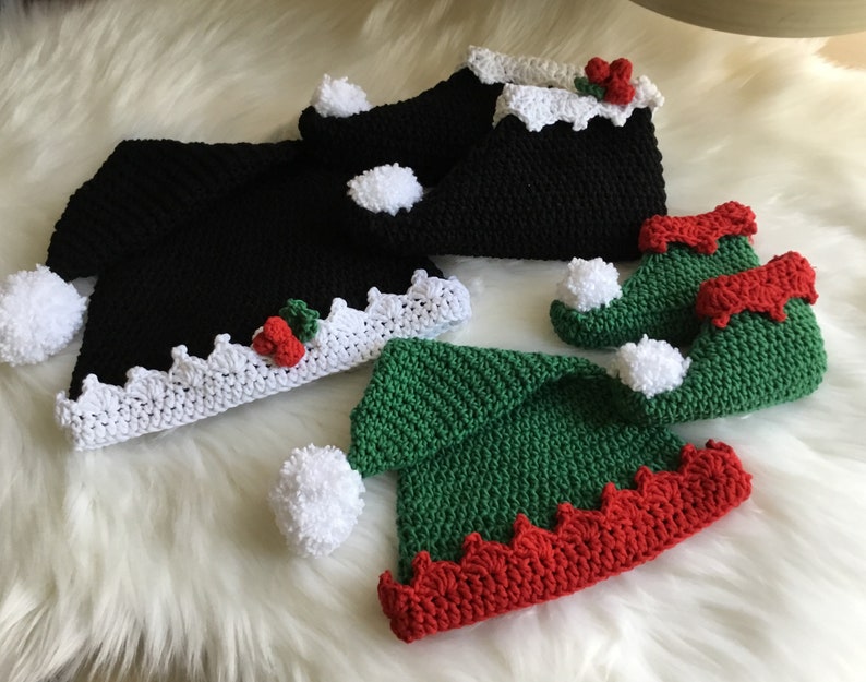 Crochet PATTERN Elf Bootie & Hat Set N 336 Size 0 6 months / 6 12 months / 1 2 years / 3 4 years / 5 6 years / 7 8 years image 5