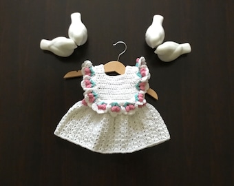 PDF Crochet PATTERN Sakura Pinafore Dress N 607 Modern Summer Dress Size 0-3 months to 5-6 years.