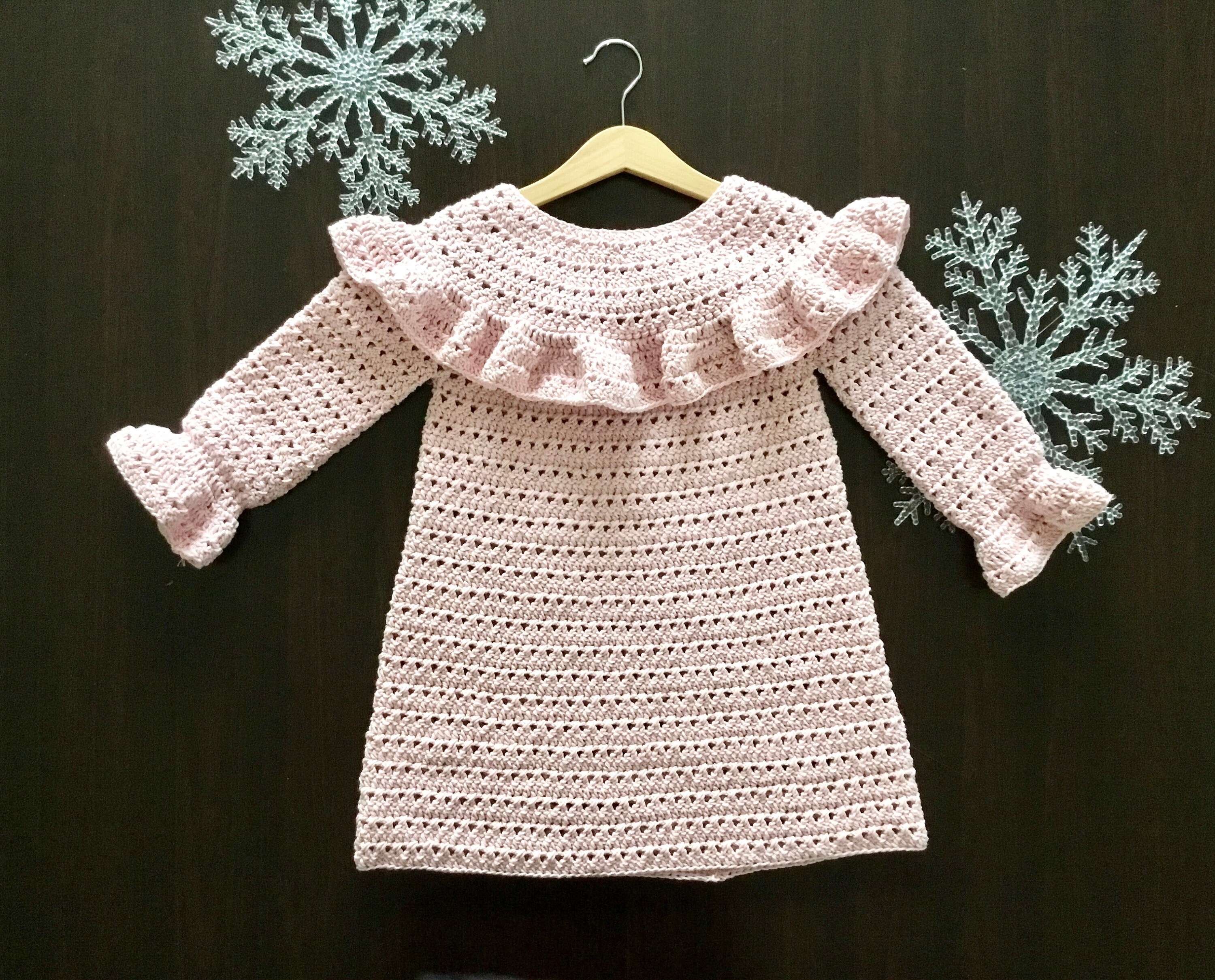 Crochet PATTERN Mia Baby Girl Long Sleeve Dress Pattern N 472 - Etsy