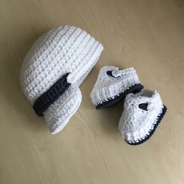 Crochet PATTERN Baby Bootie & Hat Set N 263 Size 0-6 months 6-12 months