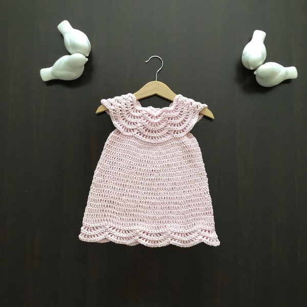 Crochet PATTERN Pretty Waves Dress Pattern N 611 Size Baby Toddler 0-6 months 6-12 months 1-2 years 3-4 years 5-6 years