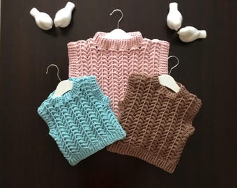 PDF Crochet PATTERN Autumn Breeze Vest N 696 Baby to Adult Modern Pullover