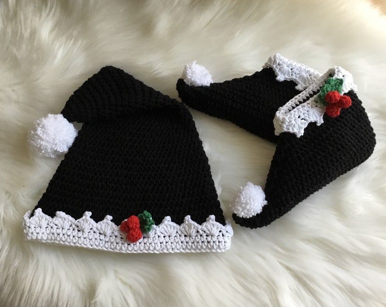 Crochet PATTERN Elf Bootie & Hat Set N 336 Size 0 6 months / 6 12 months / 1 2 years / 3 4 years / 5 6 years / 7 8 years image 2