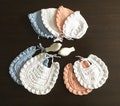 PDF Crochet PATTERN Magnolia Baby Bib & Bonnet Set N 431