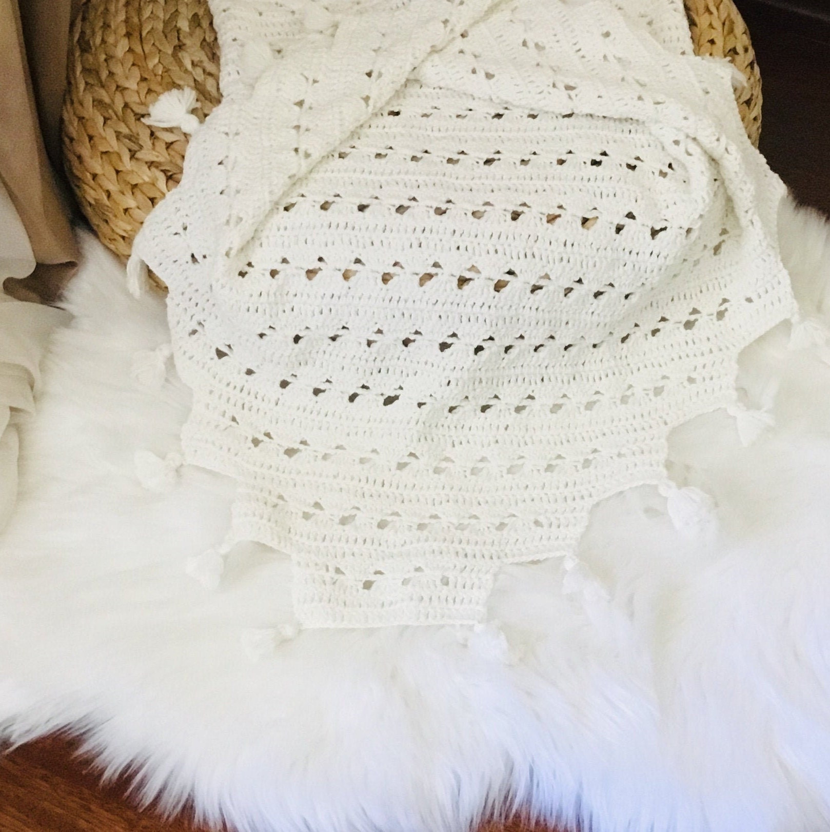 Crochet PATTERN Tassels Baby Blanket Pattern N 352 Etsy