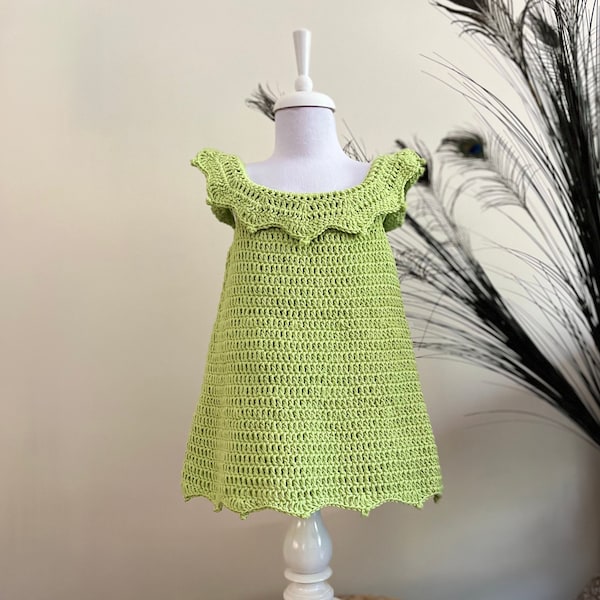 Crochet PATTERN Dolce Baby Girl Dress Pattern N 608 Size Baby Toddler Girls 0-3 months 3-6 months 6-12 months 1-2 years 3-4 years 5-6 years