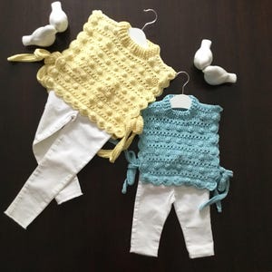 PDF Crochet PATTERN Daphne Vest N 702 for 8 sizes Baby to Adult Modern Sweater Pullover