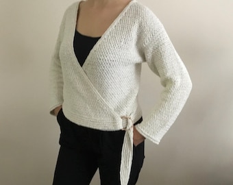 PDF Crochet PATTERN Dolphin Wrap Cardigan N 683 for 14 sizes Baby to Adult 2X Easy Modern Elegant Jacket