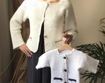 PDF Crochet PATTERN Dolphin Jacket N 682 Boys Girls Cardigan Elegant Jacket for 14 sizes Baby to Adult 2X Modern Easy Sweater