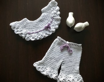 Crochet PATTERN Camellia Crop Top Pants Set Pattern N 411 0-3 months 3-6 months 6-12 months 1-2 years 3-4 years