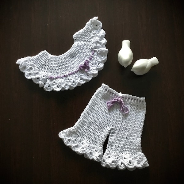 Crochet PATTERN Camellia Crop Top Pants Set Pattern N 411 0-3 months 3-6 months 6-12 months 1-2 years 3-4 years