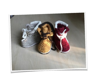 Crochet PATTERN Winter Baby Boot & Hat Set N 272 Size 0-6 months and 6-12 months