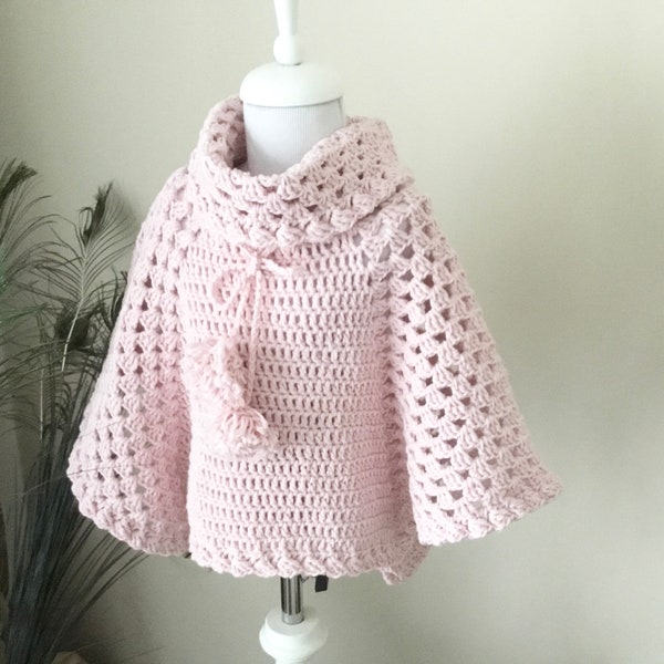 Crochet PATTERN Arya Granny Poncho Pullover Pattern N 671 Size Baby Toddler Girls Teens Adult 0-6 months 1-2 3-4 5-7 8-12 years S M L XL