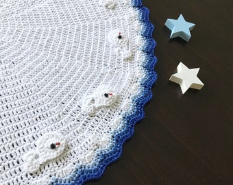 Crochet PATTERN Summer Baby Round Blanket N 366 Size can be adjusted Pictured blanket size 28”/71 cm in diameter