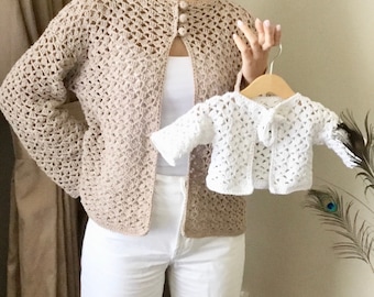 Crochet PATTERN Ariel Cardigan Pattern N 655 for 14 size from Size 0-3 3-6 6-12 months 2-3 4-6 7-8 9-10 11-12 years Teens Adult S M L XL 2X