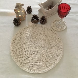 Crochet PATTERN Placemat & Coaster Set N 146