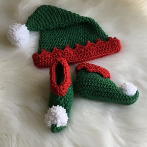 Crochet PATTERN Elf Bootie & Hat Set N 336 Size 0 6 months / 6 12 months / 1 2 years / 3 4 years / 5 6 years / 7 8 years image 3