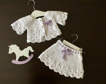 Crochet PATTERN Camellia Top & Skirt Set Pattern N 424 Size 0-3 months 3-6 months 6-12 months 1-2 years 3-4 years