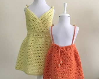 Crochet PATTERN Mia Baby Girl Tie Back Summer Dress Pattern N 483 Size 0-6 months 6-12 months 1-2 years 3-4 years 5-6 years