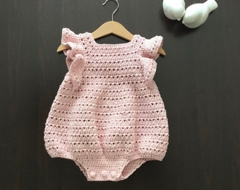 Crochet PATTERN Mia Baby Girl Frill Romper Pattern N 666 Size 0-3 months 3-6 months 6-12 months 1-2 years 3-4 years