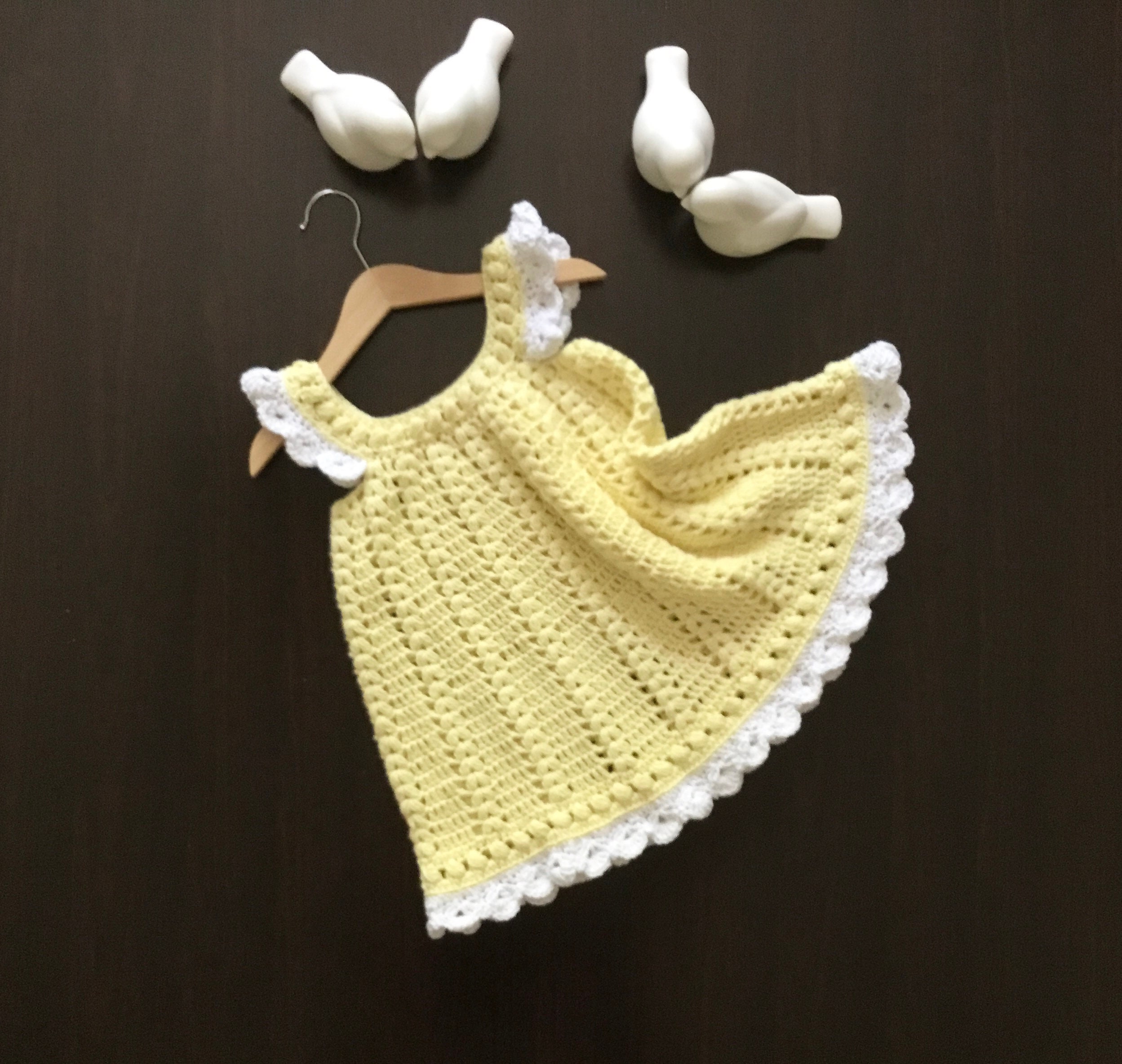 white christmas dresses Free Easy Red Heart My Doll's Easter Frock Crochet Pattern