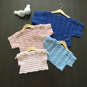 Crochet PATTERN Pretty Waves Summer Sweater Pattern N 612 Size Baby to Adult 6-18 months 2-5 6-9 10-14 years Teens AdultS AdultM AdultL