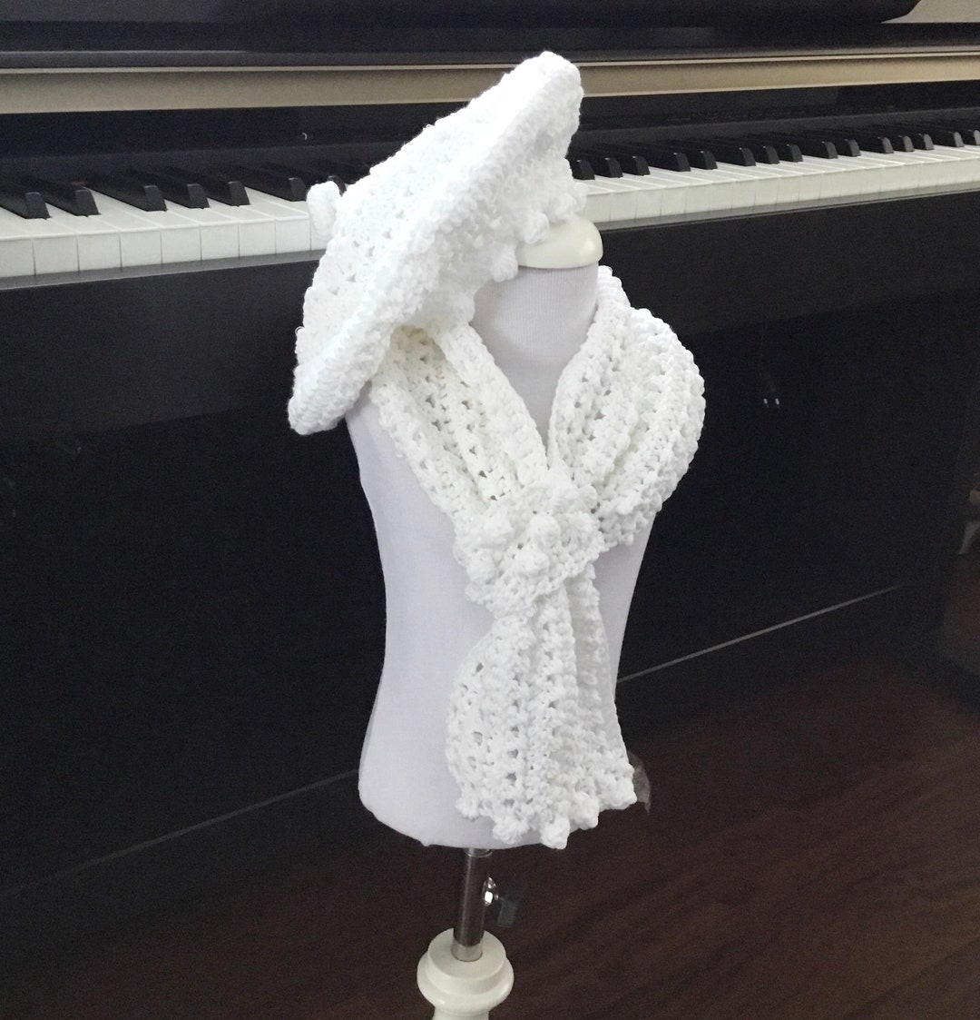 Crochet PATTERN Mia Baby Girl Scarf & Beret Set Pattern N 479 Etsy