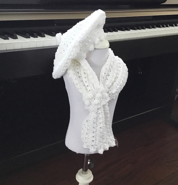 Crochet PATTERN Mia Baby Girl Scarf & Beret Set Pattern N 479 Etsy