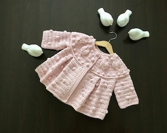 Crochet PATTERN Sweetheart Coat Raincoat Pattern N 450 for 5 size Baby and Toddler 0-3 3-6 6-12 months 1-2 3-4 5-6 years Love Coat Jacket