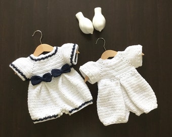PDF Crochet PATTERN Juliet Baby Girls Romper N 459 for five sizes 0-4 years