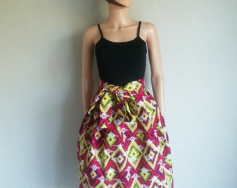 Short or Maxi skirt in WAX cotton pleated at the wedding flower belt