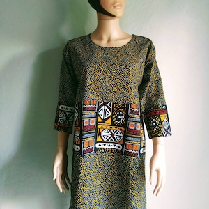 Short caftan kaftan dress Long tunic 2 mixed wax bologan