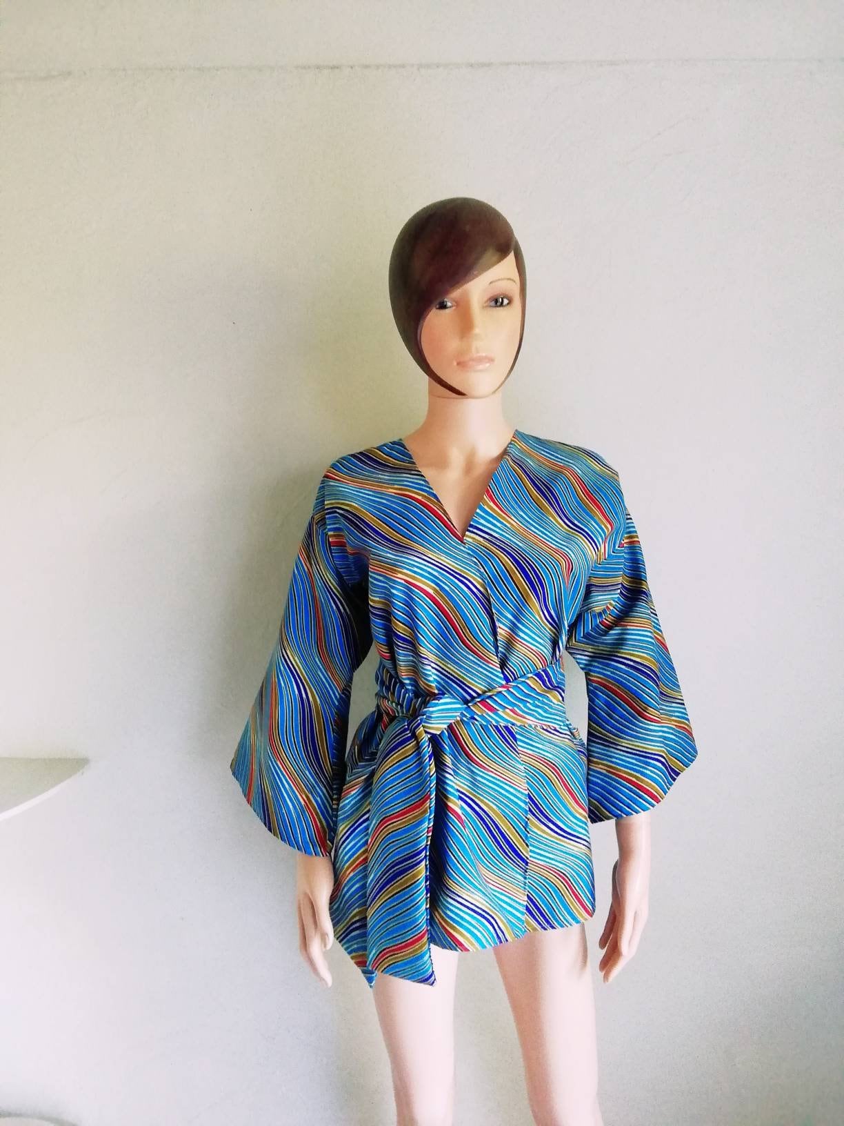 Sans Manche Veste Kimono Femme Wax Robe Gilet Long Mousseline