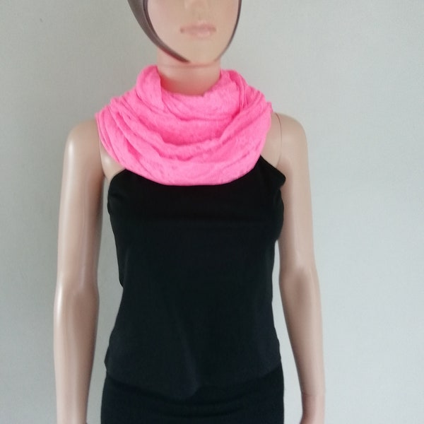 Envoi express Foulard circulaire en dentelle rose fluo