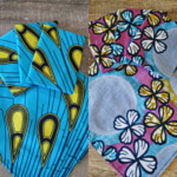 Lot de 1 ou 2 3 4 Serviettes Invité Apero Cocktail en Wax Coton Par Lot 4